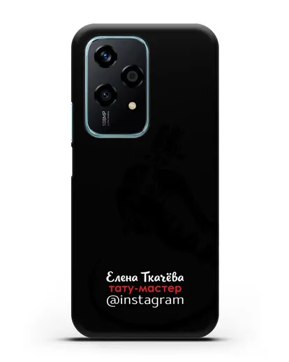Чехол визитка Тату мастер с фамилией и инстаграм силиконовый для Honor 200 Lite