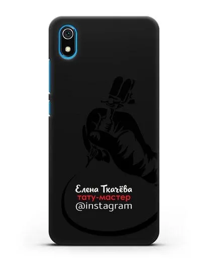 Чехол визитка Тату мастер с фамилией и инстаграм силиконовый для Xiaomi Redmi 7A