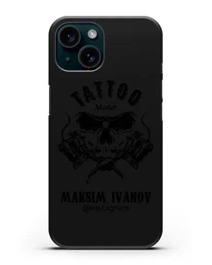 Чехол для тату-мастера с именем, фамилией силиконовый для iPhone 15