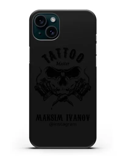 Чехол для тату-мастера с именем, фамилией силиконовый для iPhone 15 Plus