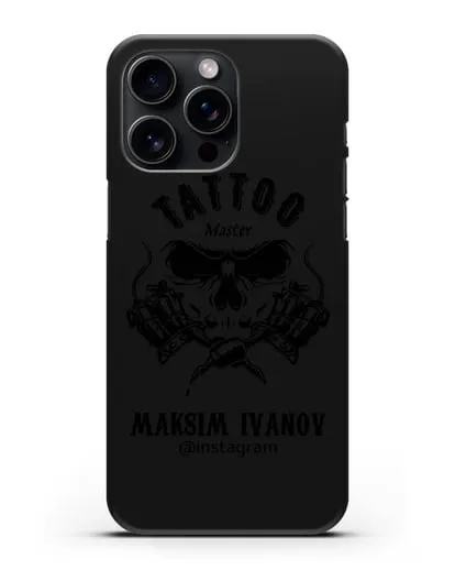Чехол для тату-мастера с именем, фамилией силиконовый для iPhone 15 Pro Max