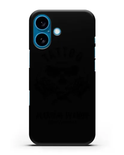 Чехол для тату-мастера с именем, фамилией силиконовый для iPhone 16