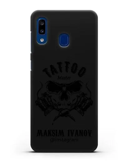 Чехол для тату-мастера с именем, фамилией силиконовый для Samsung Galaxy A20 [SM-A205FN]