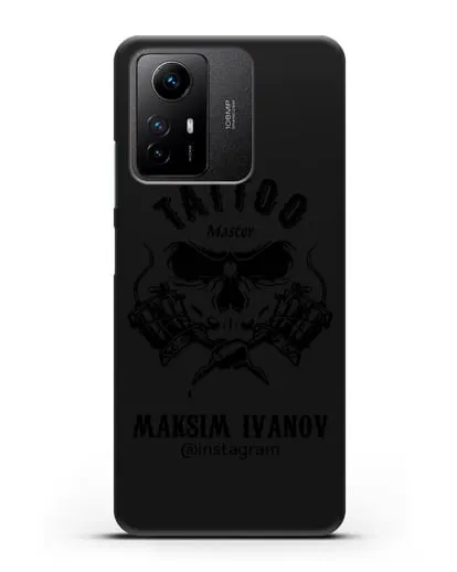 Чехол для тату-мастера с именем, фамилией силиконовый для Xiaomi Redmi Note 12S