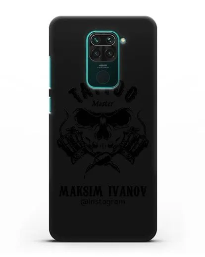 Чехол для тату-мастера с именем, фамилией силиконовый для Xiaomi Redmi Note 9