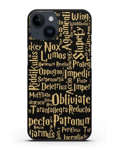 Чехол с заклинаниями из Гарри Поттера силиконовый для iPhone 14