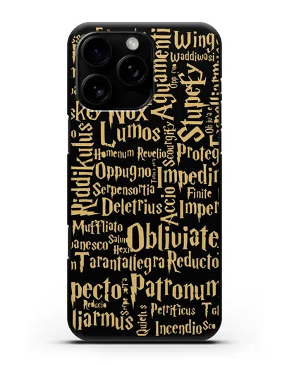 Чехол с заклинаниями из Гарри Поттера силиконовый для iPhone 16 Pro Max