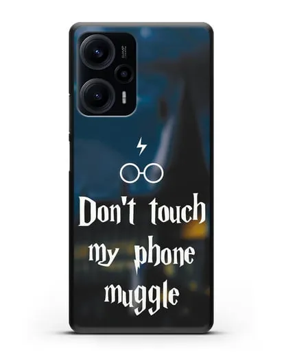 Чехол с надписью Don't touch my phone muggle силиконовый для Xiaomi Poco F5
