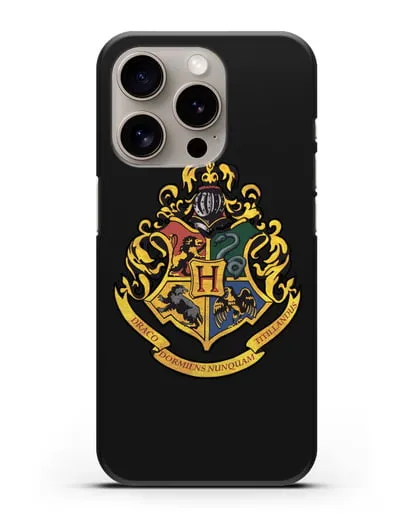 Чехол с гербом школы чародейства и волшебства Хогвартс силиконовый для iPhone 15 Pro