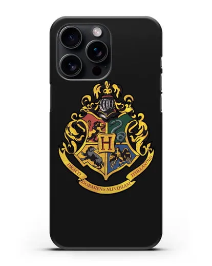 Чехол с гербом школы чародейства и волшебства Хогвартс силиконовый для iPhone 15 Pro Max