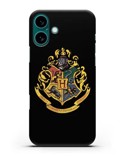 Чехол с гербом школы чародейства и волшебства Хогвартс силиконовый для iPhone 16 Plus
