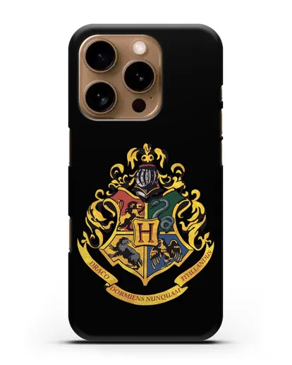 Чехол с гербом школы чародейства и волшебства Хогвартс силиконовый для iPhone 16 Pro