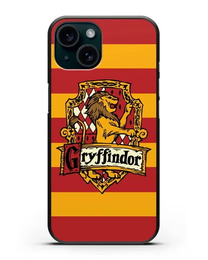 Чехол с гербом факультета Гриффиндор силиконовый для iPhone 15