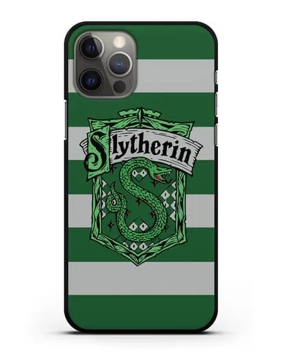 Чехол с гербом факультета Слизерин силиконовый для iPhone 12 Pro