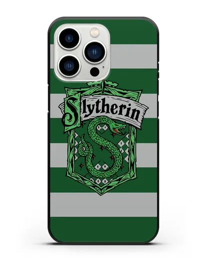 Чехол с гербом факультета Слизерин силиконовый для iPhone 13 Pro