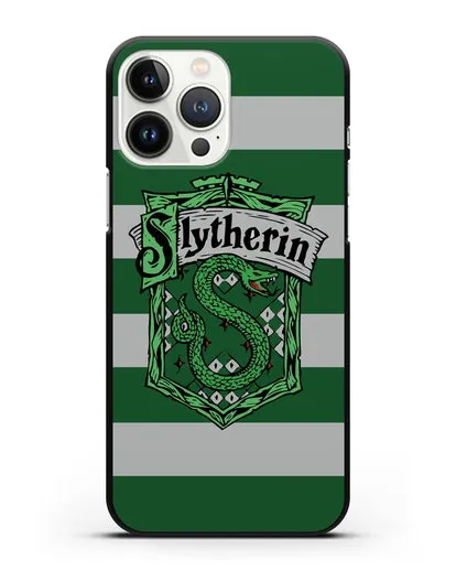 Чехол с гербом факультета Слизерин силиконовый для iPhone 13 Pro Max