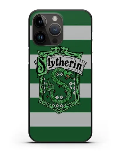 Чехол с гербом факультета Слизерин силиконовый для iPhone 14 Pro Max