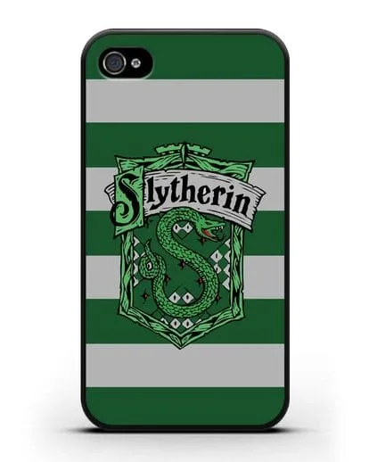 Чехол с гербом факультета Слизерин силиконовый для iPhone 4/4s