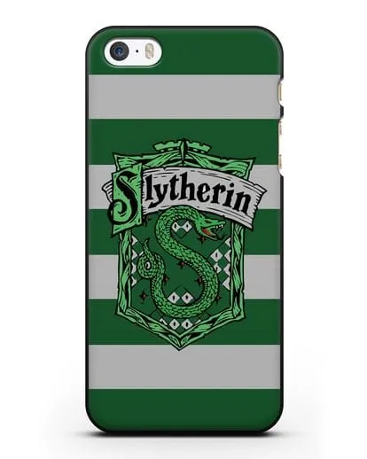 Чехол с гербом факультета Слизерин силиконовый для iPhone 5/5s/SE