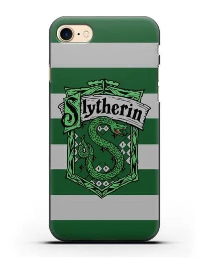 Чехол с гербом факультета Слизерин силиконовый для iPhone 7