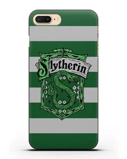 Чехол с гербом факультета Слизерин силиконовый для iPhone 7 Plus