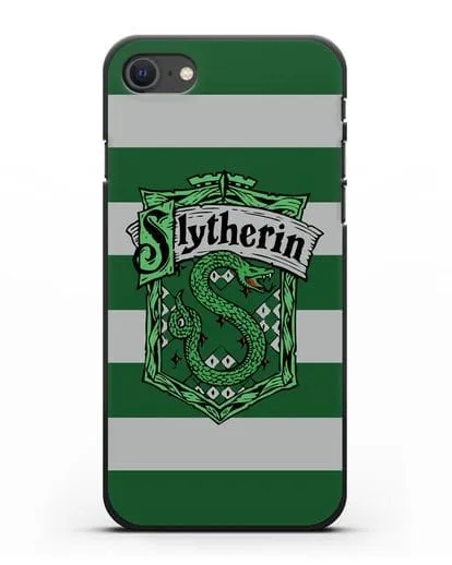 Чехол с гербом факультета Слизерин силиконовый для iPhone SE 2020