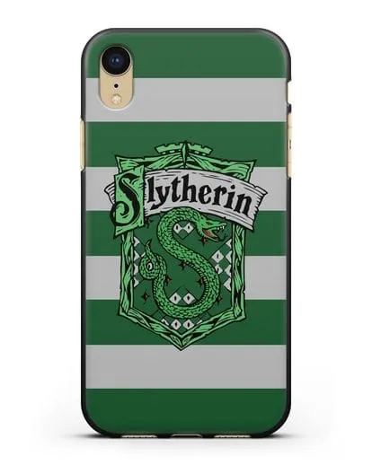 Чехол с гербом факультета Слизерин силиконовый для iPhone XR