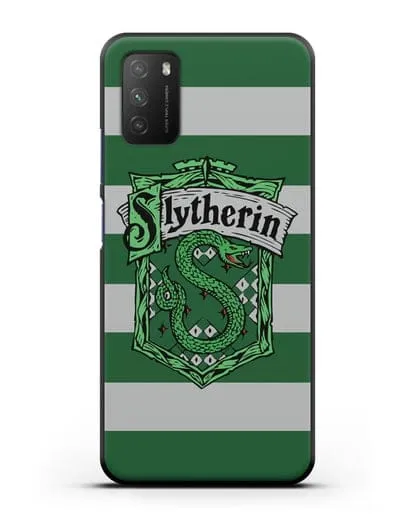 Чехол с гербом факультета Слизерин силиконовый для Xiaomi Poco M3