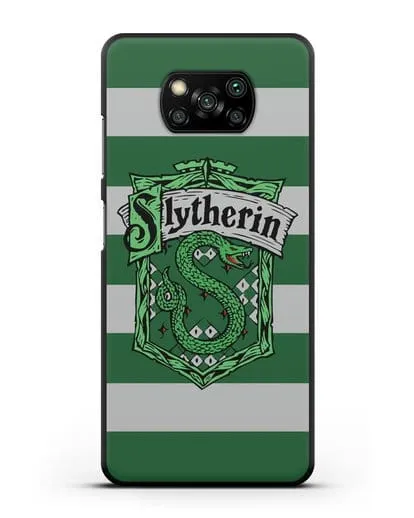 Чехол с гербом факультета Слизерин силиконовый для Xiaomi Poco X3