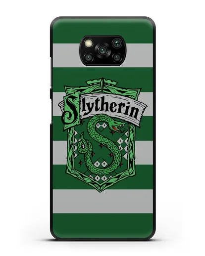 Чехол с гербом факультета Слизерин силиконовый для Xiaomi Poco X3 Pro