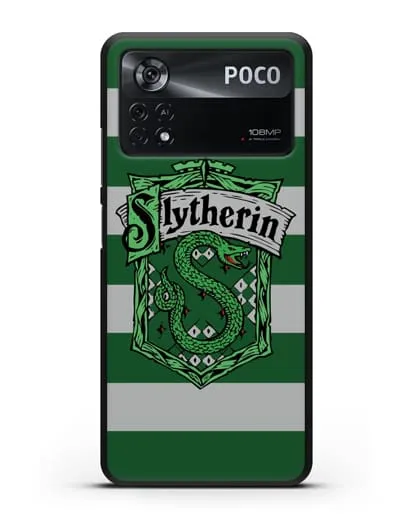 Чехол с гербом факультета Слизерин силиконовый для Xiaomi Poco X4 Pro