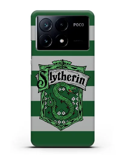 Чехол с гербом факультета Слизерин силиконовый для Xiaomi Poco X6 Pro