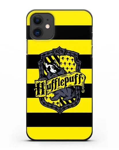 Чехол с гербом факультета Пуффендуй силиконовый для iPhone 11