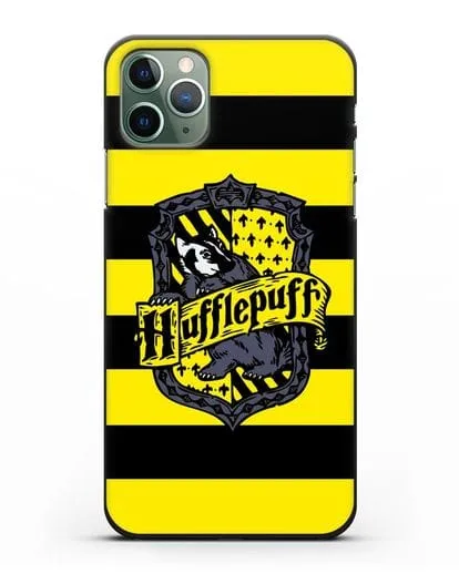 Чехол с гербом факультета Пуффендуй силиконовый для iPhone 11 Pro