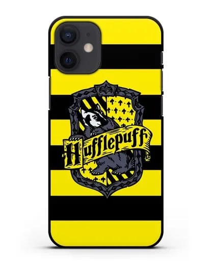 Чехол с гербом факультета Пуффендуй силиконовый для iPhone 12 mini