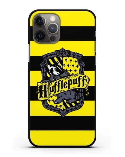 Чехол с гербом факультета Пуффендуй силиконовый для iPhone 12 Pro