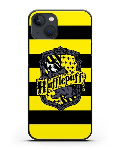 Чехол с гербом факультета Пуффендуй силиконовый для iPhone 13