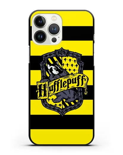 Чехол с гербом факультета Пуффендуй силиконовый для iPhone 13 Pro Max