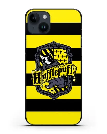 Чехол с гербом факультета Пуффендуй силиконовый для iPhone 14 Plus