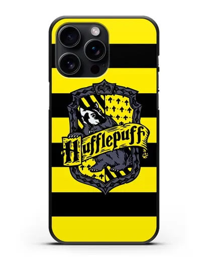 Чехол с гербом факультета Пуффендуй силиконовый для iPhone 15 Pro Max