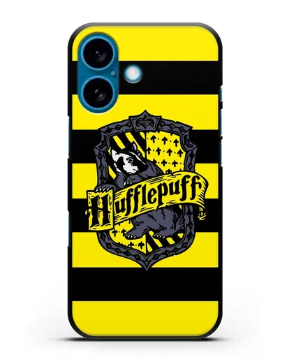 Чехол с гербом факультета Пуффендуй силиконовый для iPhone 16