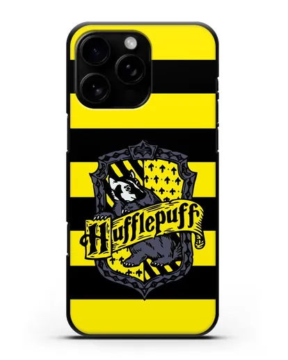Чехол с гербом факультета Пуффендуй силиконовый для iPhone 16 Pro Max