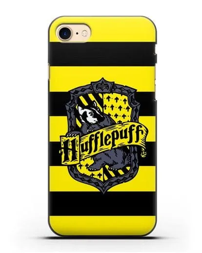 Чехол с гербом факультета Пуффендуй силиконовый для iPhone 8