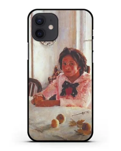 Чехол Девочка с персиками (Серов) силиконовый для iPhone 12