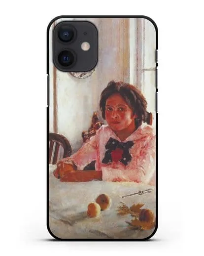 Чехол Девочка с персиками (Серов) силиконовый для iPhone 12 mini