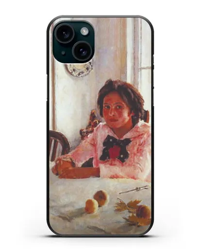 Чехол Девочка с персиками (Серов) силиконовый для iPhone 15 Plus