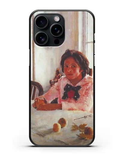 Чехол Девочка с персиками (Серов) силиконовый для iPhone 15 Pro Max