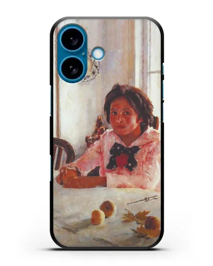 Чехол Девочка с персиками (Серов) силиконовый для iPhone 16