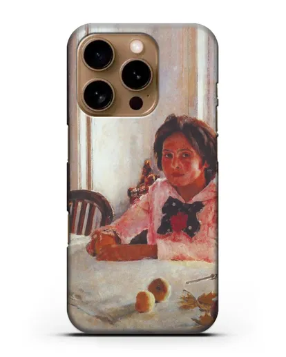 Чехол Девочка с персиками (Серов) силиконовый для iPhone 16 Pro