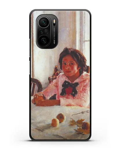 Чехол Девочка с персиками (Серов) силиконовый для Xiaomi Poco F3